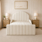 The Luna Arc Ribbed Bouclé Bed
